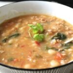 bean soup with sausage tomatoes and spinach