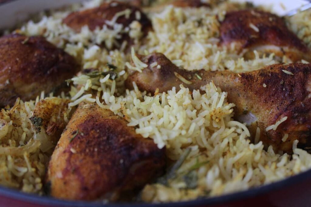More pic of the finished chicken with rice recipe baked in the oven