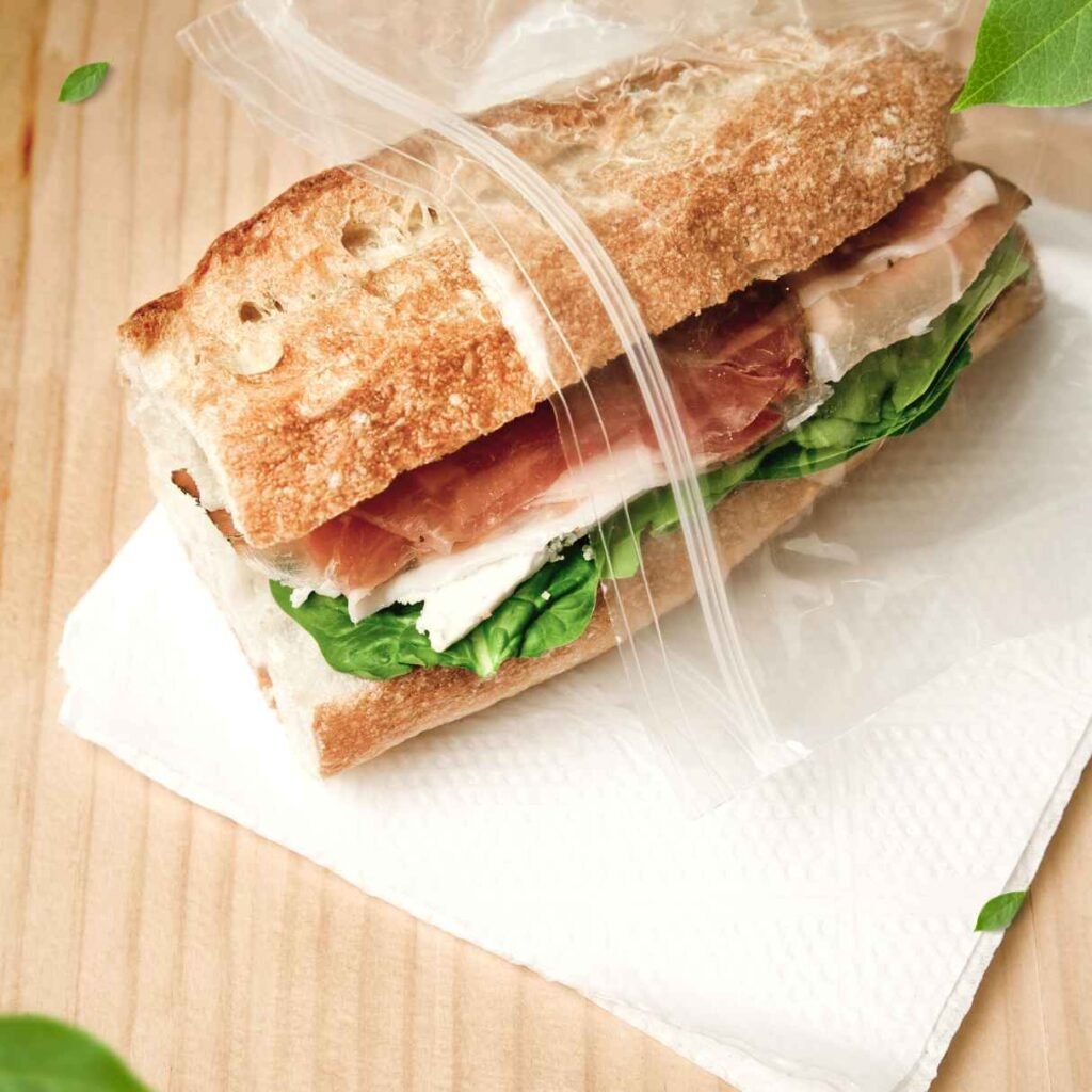 a sandwich on a bag. Are Sandwich Bags Microwave Safe